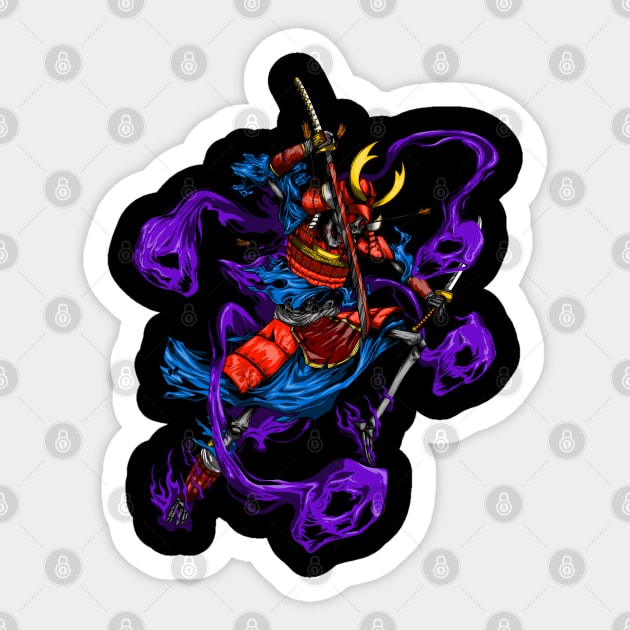 undead samurai Sticker by GoodShirt